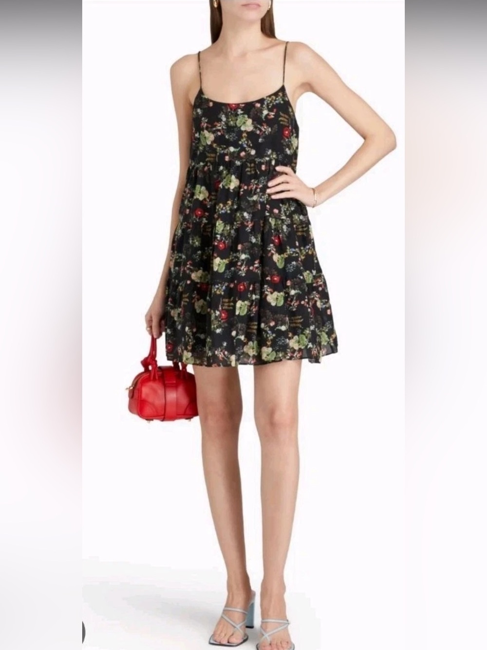 Alice + Olivia Black Floral Mini Dress
